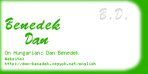 benedek dan business card